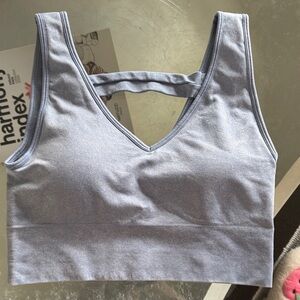 90 Degree By Reflex Light Gray Sports Bra